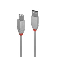 LINDY 36683 USB-kabel USB 2.0 USB-A stekker, USB-B stekker 2.00 m Grijs - thumbnail