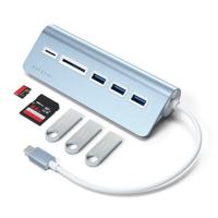SATECHI USB-C Combo Hub Voor Desktop - USB-A 3.0 Datapoorten & Micro/SD Kaartlezers - Voor M2/M1 Macbook Pro/Air, M2/M1 iPad Pro/Air, M2 Mac Mini, iMac M1 (Blauw) - thumbnail