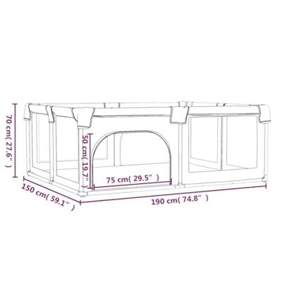 Babybox met 2 deuren oxford stof rood - thumbnail