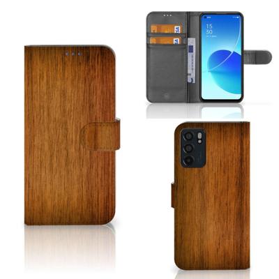 OPPO Reno6 5G | Book Style Case | Donker Hout