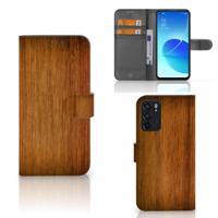 OPPO Reno6 5G | Book Style Case | Donker Hout - thumbnail