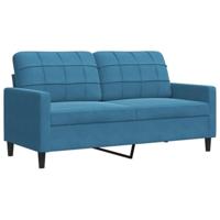 3-delige Loungeset met kussens en bolsters fluweel blauw - thumbnail