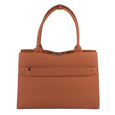 Socha Business Bag Straight Line, 15.6" laptop bag for women -Cognac