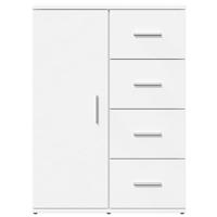 Dressoir 59x39x80 cm bewerkt hout wit - thumbnail