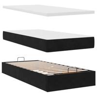 Ottoman bed met matras en LED's 90x190cm fluweel zwart - thumbnail