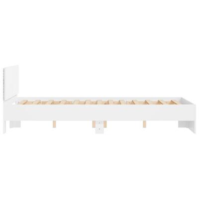 Bedframe met hoofdeinde en LED wit 140x200 cm