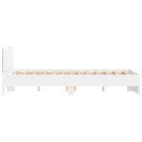Bedframe met hoofdeinde en LED wit 140x190 cm - thumbnail