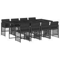 9-delige Tuinset poly rattan zwart - thumbnail