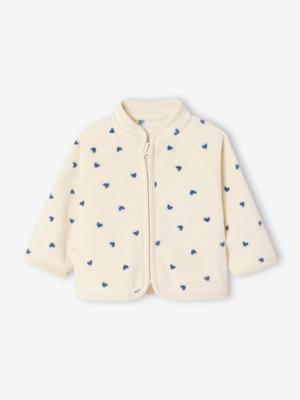 Babyvestje van fleece met ritssluiting en print vanille Babyvestje van fleece met ritssluiting en print vanille