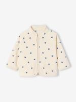 Babyvestje van fleece met ritssluiting en print vanille - thumbnail