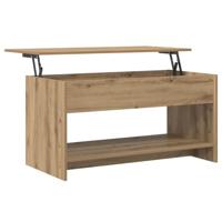 Salontafel met plank artisanaal eikenkleurig 102 x 50 x 52.5 cm - thumbnail