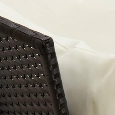 Tuinbank met kussens poly rattan zwart