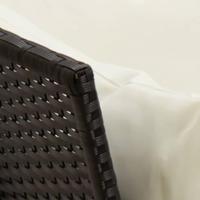 Tuinbank met kussens poly rattan zwart - thumbnail