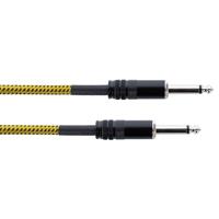 Cordial 14766 Jackplug Audio Aansluitkabel [1x Jackplug male 6,3 mm (mono) - 1x Jackplug male 6,3 mm (mono)] 7.50 m Zwart, Geel Textielmantel - thumbnail