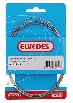 Elvedes Schakel binnenkabel 2250mm rvs ø1,1mm shimano / sram n-nippel (op kaart) - zilver Elvedes Schakel binnenkabel 2250mm rvs ø1,1mm shimano / sram n-nippel (op kaart) - zilver