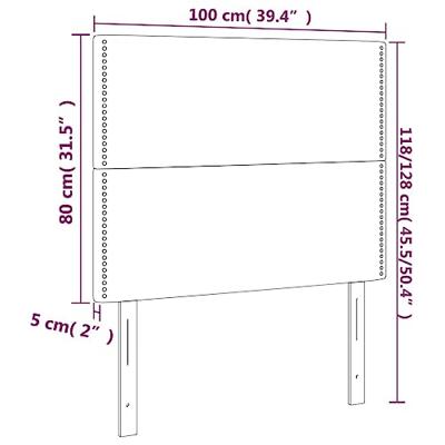 Hoofdborden 2 st 100x5x78/88 cm kunstleer wit - thumbnail