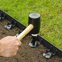 NATUUR Turftrim van polypropyleen en polyethyleen - 16 ankers - H 4,5 x (4 x L100) cm - Zwart - thumbnail