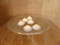 Drijfkaarsen 5 stuks Cadeau set wit in glazen ronde lage schaal Warentuin Mix - Warentuin mix - thumbnail