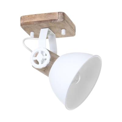 Steinhauer Retro wandlampGearwood wit met houtbruin - 7968W