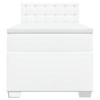 Boxspring met matras kunstleer wit 200x200 cm - thumbnail
