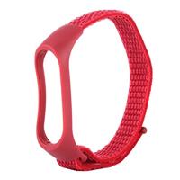 Nylon Geweven Bandje Xiaomi Mi Band 3 / 4 / 5 / 6 / 7 - Wijnrood - thumbnail