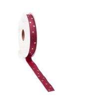 Kerst Lint Classic Star ribbon 15mm x 20 meter rood - thumbnail
