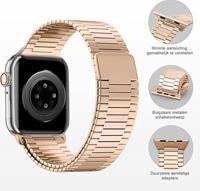 Magnetische stalen band - Zeer sterke magneet - Rosé goud - Geschikt voor Apple Watch 44mm / 45mm / 46mm / 49mm - thumbnail