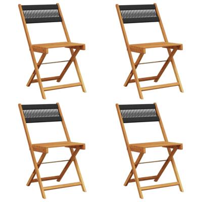 Tuinstoelen 6 st inklapbaar massief acaciahout zwart