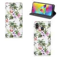 Samsung Galaxy M20 | Hoesje maken | Flamingo Palms - thumbnail