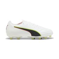 PUMA King 20 Pro Gras / Kunstgras Voetbalschoenen (MG) Wit Felrood Neongeel - thumbnail