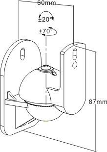 Reflecta Sono Luidspreker-wandbeugel Afstand tot de muur (max.): 6 cm Zwart 1 stuk(s)