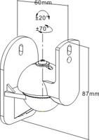 Reflecta Sono Luidspreker-wandbeugel Afstand tot de muur (max.): 6 cm Zwart 1 stuk(s) - thumbnail