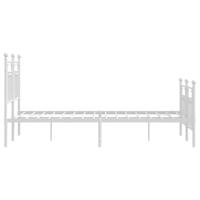 Bedframe met hoofd- en voeteneinde metaal wit 120x200 cm - thumbnail