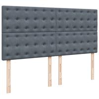Boxspring met matras fluweel donkergrijs 200x200 cm - thumbnail