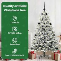 VidaXL Artificial pre-lit kerstboom met ballenset groen 150 cm - thumbnail