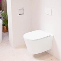 MONDIAZ LAVIE hangend toilet single fire rimless diepspoel Talc, Toiletzitting met quick-release & softclose Talc - thumbnail
