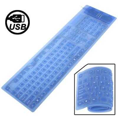 109 toetsen USB 2.0 Full Sized Waterdicht flexibele siliconen toetsenbord (blauw)