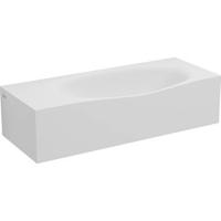Wastafel Clou Hammock 65x25.4x16 cm met Kranenbank Links Solid Surface (met 2 Voorbewerkte Kraangaten) - thumbnail