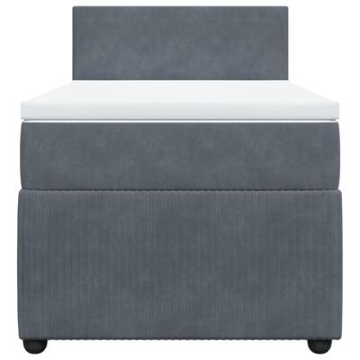 Boxspring met matras fluweel donkergrijs 120x190 cm