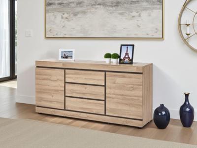 Dressoir MARNOIX 2 deuren en 3 lades franse eik