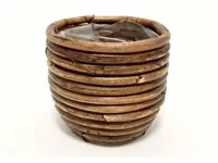 Van der Leeden Mandwerk BV bloempot rotan d7h8cm bronze - thumbnail