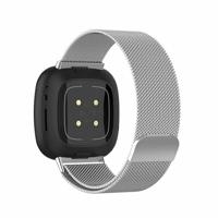 Fitbit Versa 3/4 & Sense 1/2 milanese bandje - Large - Zilver - thumbnail