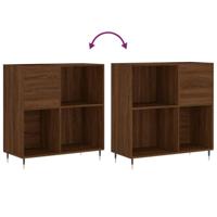 Platenkast 84,5x38x89 cm bewerkt hout bruin eikenkleur - thumbnail