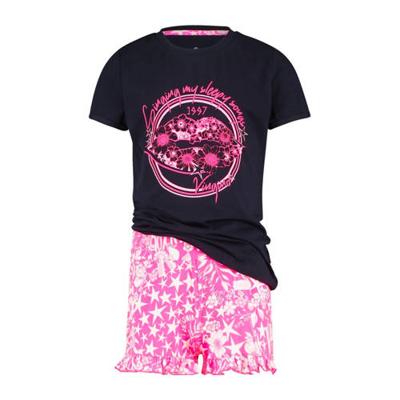 Vingino shortama Wilder met all over print donkerblauw/roze Vingino shortama Wilder met all over print donkerblauw/roze