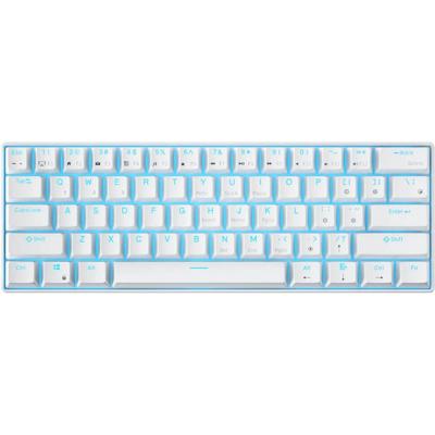 Royal Kludge RK61 draadloos mechanisch toetsenbord, gaming toetsenbord (Wit, US lay-out, Brown switch, 60%, RGB, Hot swap, 2.4 GHz / USB-C / Bluetooth)