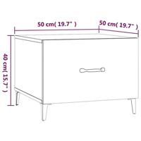 Salontafels 2 st met metalen poten 50x50x40 cm grijs sonoma - thumbnail
