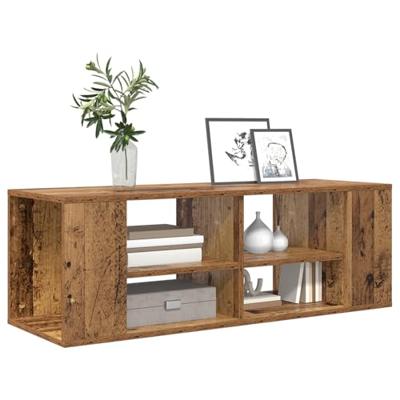 TV-kast met plank Wandgemonteerd met opslag Oud hout 102 x 35 x 35 cm Bewerkt hout TV-kast met plank Wandgemonteerd met opslag Oud hout 102 x 35 x 35 cm Bewerkt hout