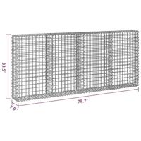 VidaXL Schanskorfmuur met deksels 200x20x85 cm gegalvaniseerd staal - thumbnail