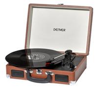 Denver Vinylplatenspeler met USB, opnemen naar MP3, AUX-INGANG voor telefoon/tablet, RCA-uitgang, stereoluidsprekers - bruin - thumbnail