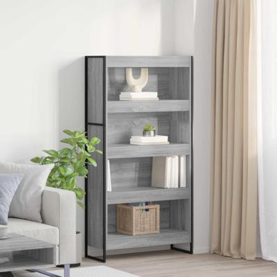 Boekenkast 2 pcs Grijs Sonoma 80 x 30 x 155 cm Bewerkt hout